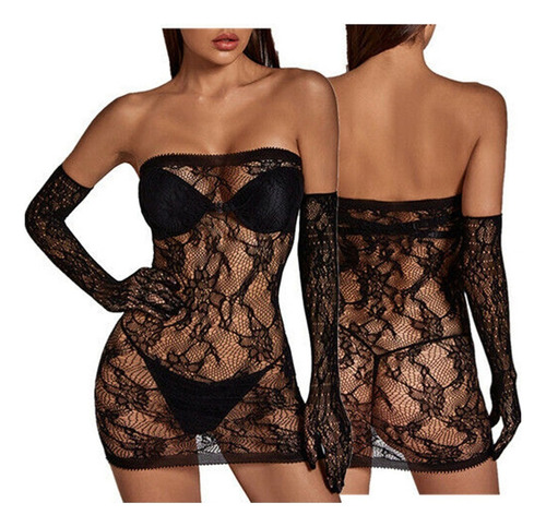 . . Lencería Erótica Babydoll Sexy Encaje Vestido
