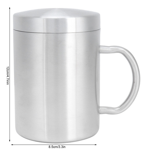 Taza En L Con Tapa De Acero Inoxidable Y Tapa De Doble Capa