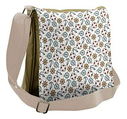 Bolso De Mensajero - Ambesonne Compass Bag, Helm Anchor, Uni