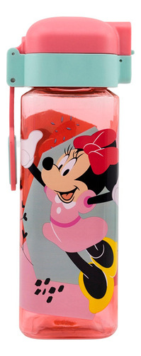 Botella Infantil Minnie Safety Lock De 550 Ml Color Rosa