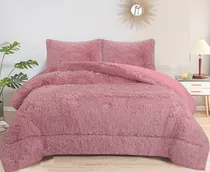 Comprar Cobertor Peludo Rosa Plumón Invierno 2 Plaza Con Chiporro