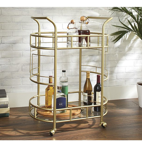 Carrito Servicio Mini Bar Movil 2 Niveles Fitzgerald
