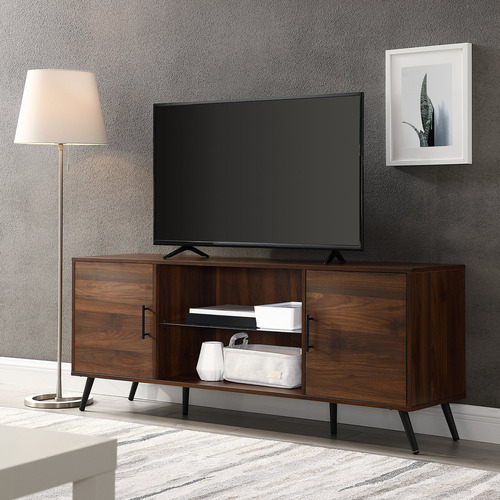Soporte De Tv Moderno Con Estante De Vidrio Para 65 Pulgadas