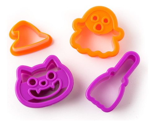 4 Mini Cortadores Halloween Queso Lunch Bento Niños Bruja