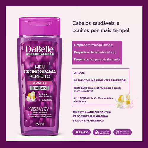 Kit Shampoo + Cond Dabelle Meu Cronograma Perfeito Reconstru