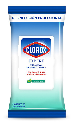 Imagen 2 de 2 de Toallas Desinfectantes Clorox Expert Fresco 30 Un