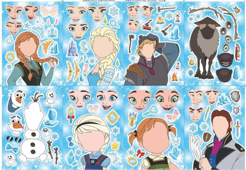 Frozen Calcomanías Stickers 8 Planillas