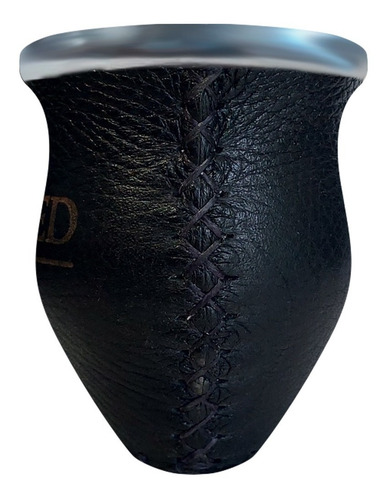 Imagen 4 de 5 de Mate De Vidrio Grande La Merced Negro Boca Ancha Tabares
