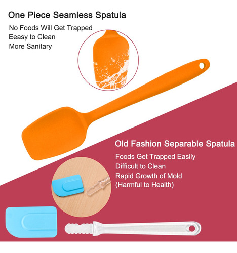 Bs Espátulas De Silicona Kit Para Cocina Hornear Naranja