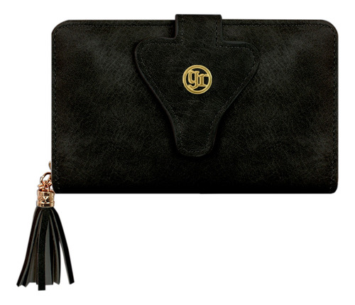 Cartera Para Dama / Elegante / Tarjetero / Monedero / Saw034 Color Negro - Bk Ccg-30