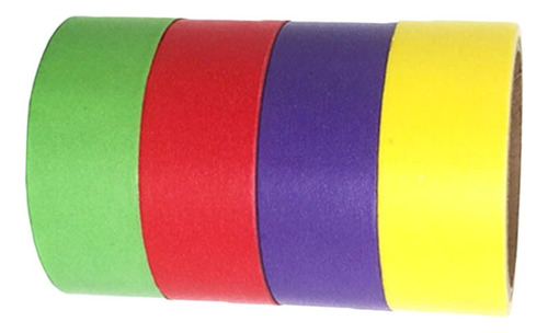 4 Rollos De Cinta Adhesiva Washi Tape, Color Arcoíris, Para