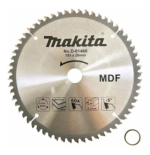 Disco Corte Sierra 7-1/4'' (184mm) Melamina Makita D-61466