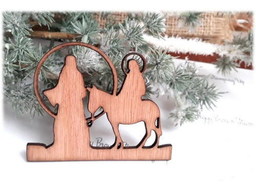 Bambalina Dijes Navideños Madera Decora Regalo Pesebre