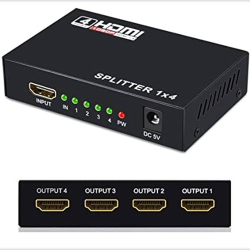 Splitter 1*4 Para Transmitir Audio Y Video 1080 3d