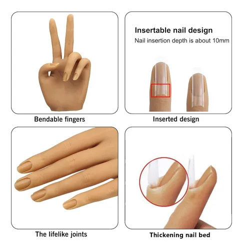 Mano De Práctica De Silicona Para Uñas Acrílicas, Maniquí