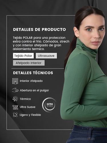 Camiseta Chemisette Termica Afelpada Con Abertura Pulgar