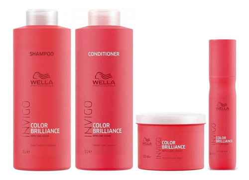 Shampoo 1000ml + Acond + Masc +spray Wella Invigo Brilliance
