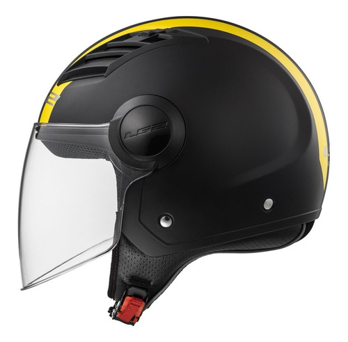 Imagen 4 de 10 de Casco Moto Abierto Ls2 562 Airflow Metropolis Negro Amarillo