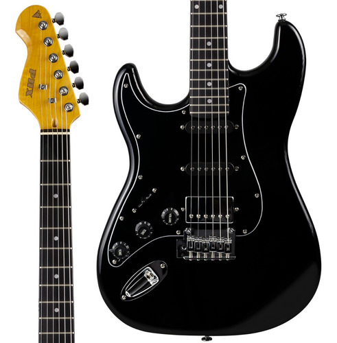 Guitarra Canhoto Stratocaster Phx Power Hss St-h Pr Black