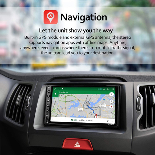 Estéreo Doble Din Car Android - Corehan Pantalla Táctil De 7