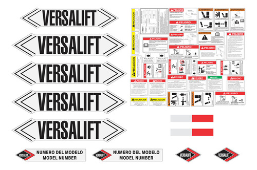 Calcomanias Versalift Vo-42-mhi Con Avisos En Español