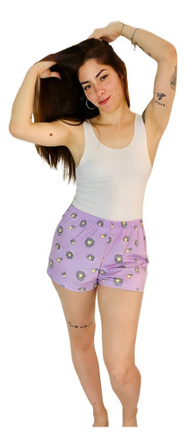 Short Pijama Mujer Verano Suelto Estampado Bianca Sheli 7008
