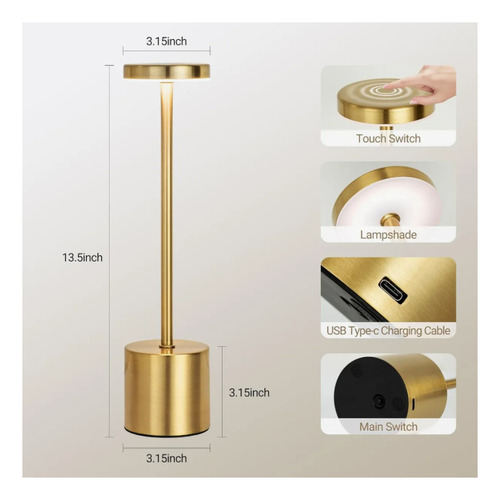 Lámpara De Mesa Recargable, Lámpara Inalámbrica Lampara Led