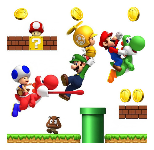 Dekosh Calcomana De Pared Mario | Decoracin De Pared De Mari