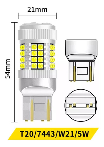 Led Cree Ir100 T20 7443 Chip Csp 21/5w Posicion Diurna Ambar T20 7443 Amarillo/ Ambar Amarillo/ Ambar