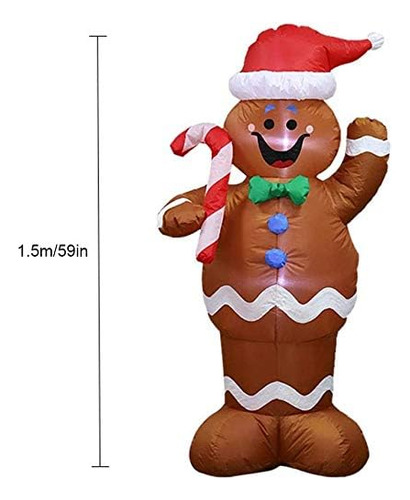 Popular Pan De Jengibre Inflable Navideño De 1,5 M