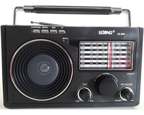 Rádio Lelong Retrô Le-609 Antigo Usb Sd Recarregável