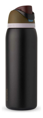 Garrafa Owala Freesip Termica de acero inoxidable 946 ml, color negro