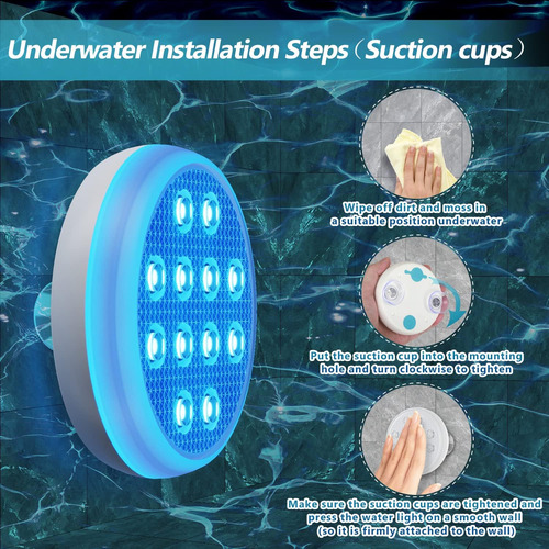 Luces De Piscina Recargables, Luces Led Sumergibles Con...