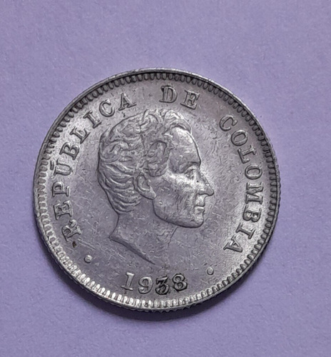 Moneda 10 Centavos, En Plata, Año 1938, Estado Ef