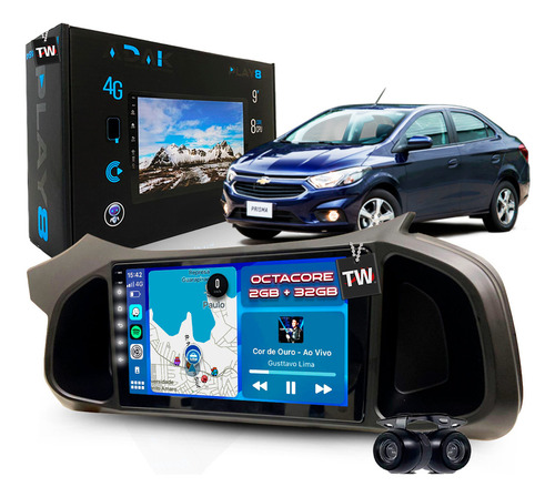 Multimídia Adak Octacore 2+32gb Gm Onix Prisma 2012 À 2019 Cor Chevrolet Prisma 2012 À 2019