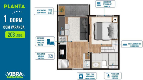 Imagem 10 de 11 de Compre Seu Apartamento Em Obras No Vibra Barra Funda Com 26,43 M² | Barra Funda, São Paulo | Sp - Apo214750v