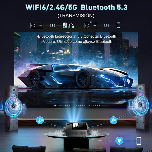 Proyector 8k Profesional Android 9.0 Xnano Full Hd 16000 Lúmenes 4 Gb Ram + 16 Gb Rom Bluetooth 5.0 Wifi 5g / 2.4g