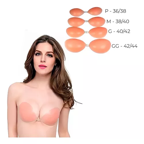 Sutiã Adesivo Sem Alça Silicone Levanta Seios Invisível Nude