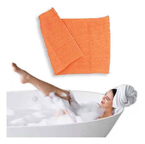 Estropajo Para Baño Sacate Tipo Toalla Alta Duracion 38x22 Color Naranja