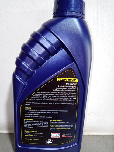 Imagen 2 de 4 de Aceite Para Cajas Y Transmisiónes 80w90