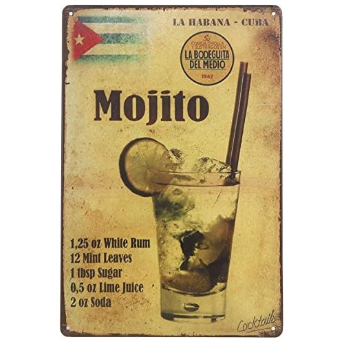 Letrero De Chapa De Habana, Cuba, Mojito Drink, Cartel ...