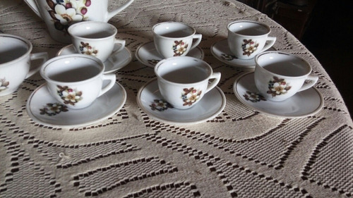 Conjunto De Porcelana Pozzani Antigo, Bule E Xicaras (Usado)