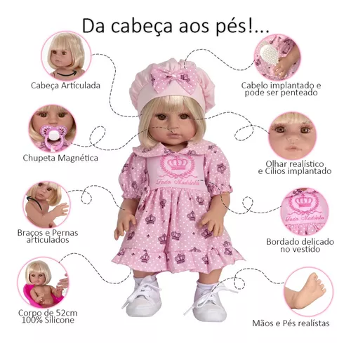 Boneca Bebe Reborn Loira De Silicone Promoção Mercado Livre