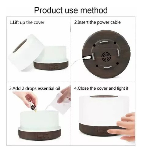 Humidificador Difusor Ultrasonico Aire Lampara Led
