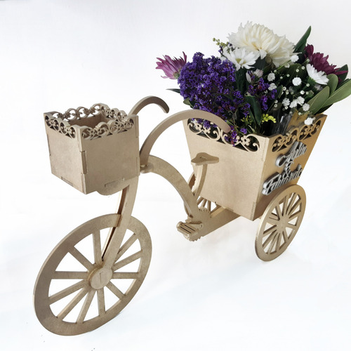 6 Bicicletas Con Canastas Mdf Para Adorno De Mesa Pintadas