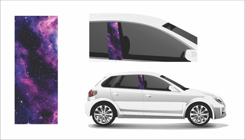 Sticker Forrar Postes Pilar Ventanilla Auto galaxia 002