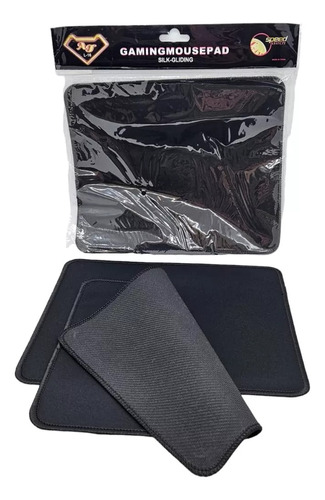 Mouse Pad Oficina S (25x20cm) Color Liso Costura Color Negro