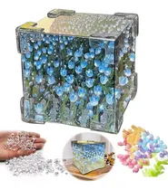 Comprar Diy Lámpara Tulipanes De Noche Cubo De Rubik Con Espejo Estructura Azul Claro Pantalla Azul Claro Haimo 21 Tulipán Luz