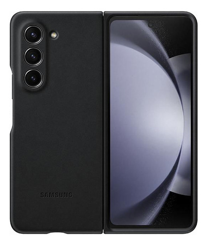 Capa Protetora Samsung Slim Couro Ecológico Galaxy Z Fold5 Cor Preto Liso