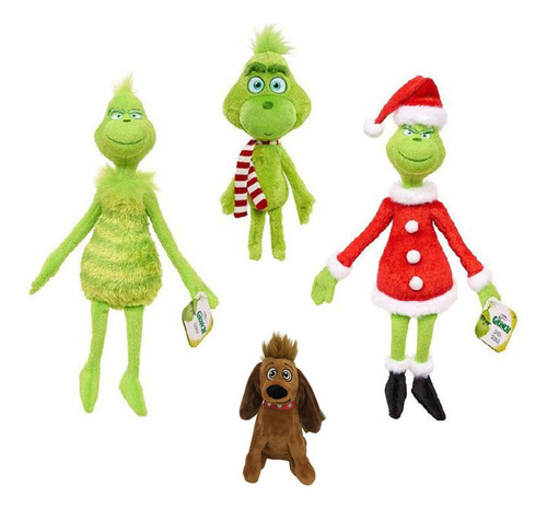 Peluche De 4 Muñecos De Navidad Grinch